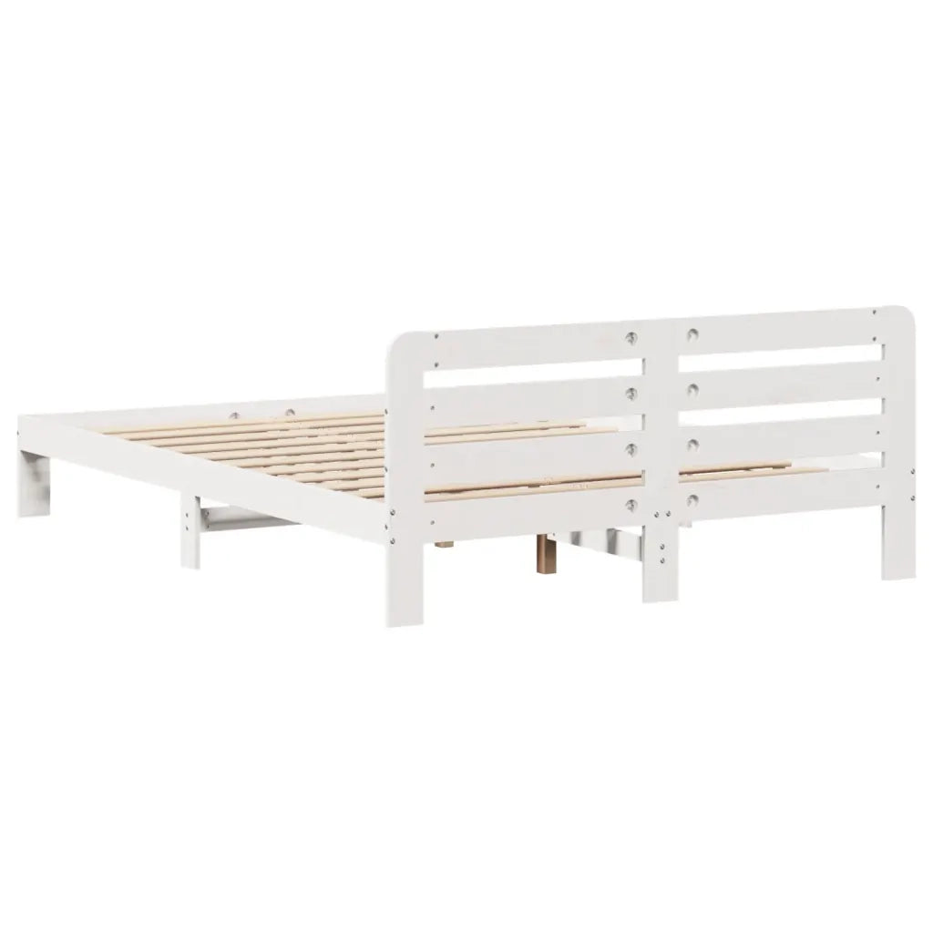 Letto senza Materasso Bianco 120x190 cm Legno Massello di Pino 855571