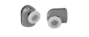 Coppia Cuscinetti Singola Ruota per Box Doccia – Nylon Grigio Ø23 mm – Foro Vetro 12 mm