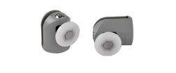 Coppia Cuscinetti Singola Ruota per Box Doccia – Nylon Grigio Ø23 mm – Foro Vetro 12 mm