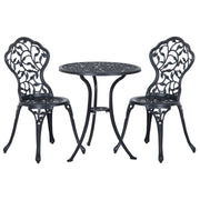 Set da bistrot per 2 persone, set di mobili da balcone con tavolino e 2 sedie, nero, ideale per giardino e terrazzo.