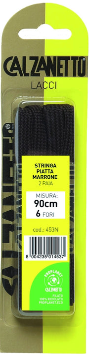 Calzanetto LACCI PIATTI PER SCARPE 2 PAIA cm. 90  Col. Marrone