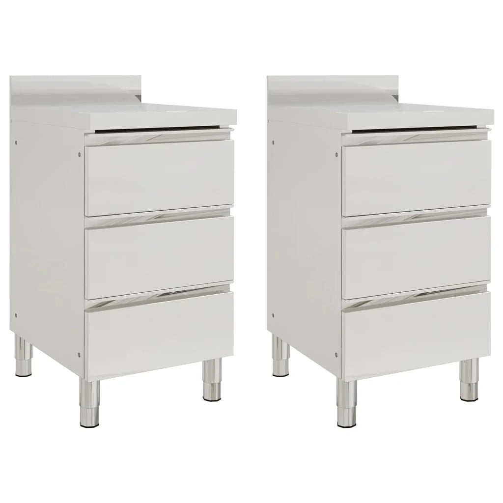 Set di 2 mobili da cucina commerciali con 3 cassetti acciaio inox 02_0000008
