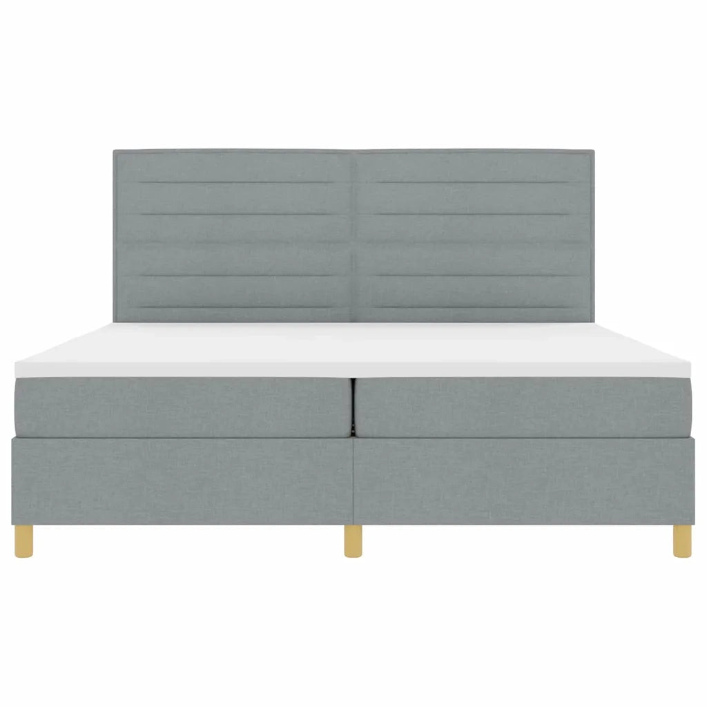 Letto a Sorgente LED Grigio chiaro 200 x 200 cm Tessuto 3343047
