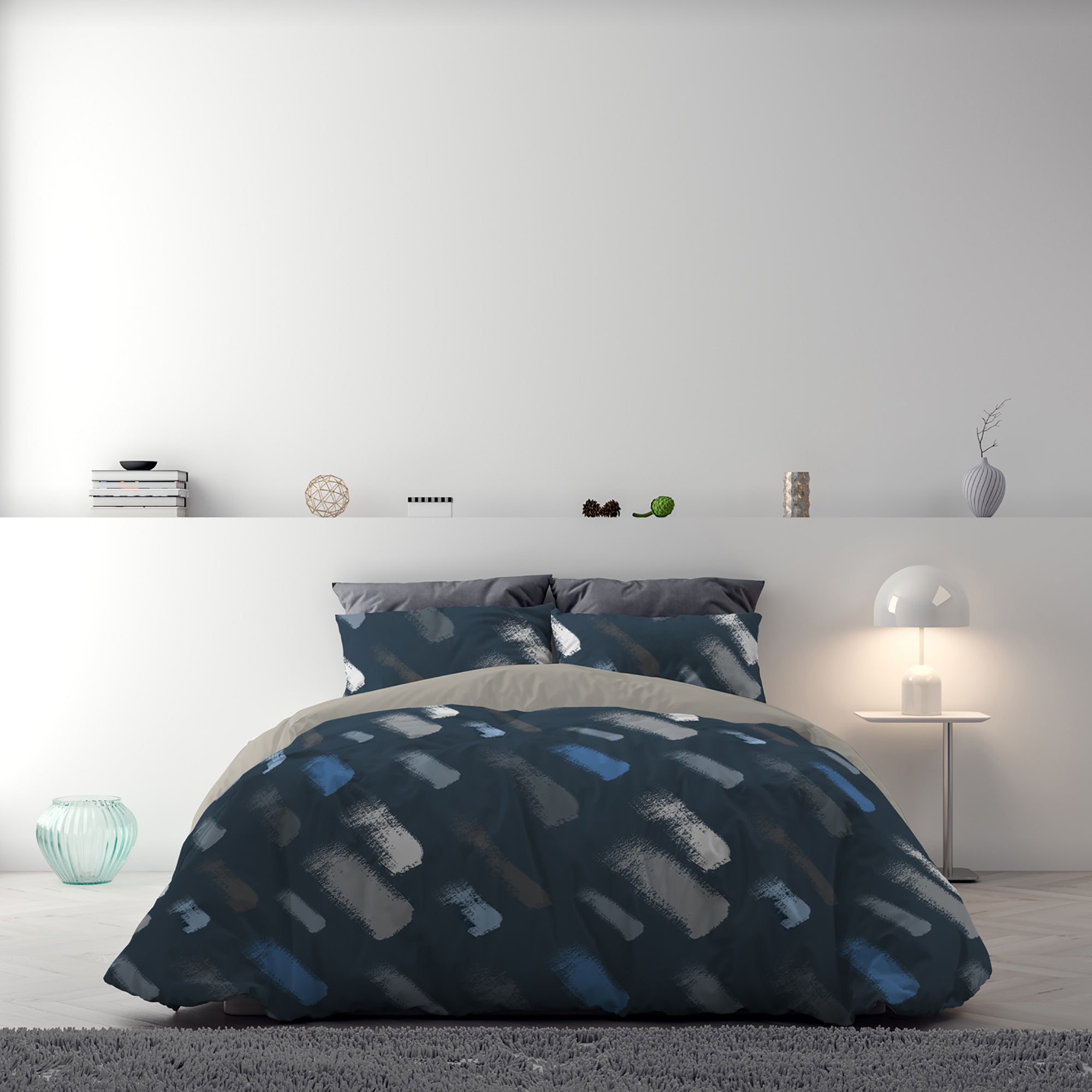 Copripiumino Matrimoniale Double Face con Federe Stampato Gessetti