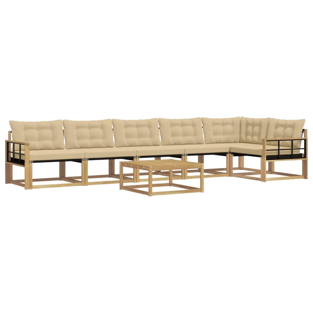 Set di divani da esterno 7 pcs Bianco e Beige 79 x 79 x 37 cm 3388763
