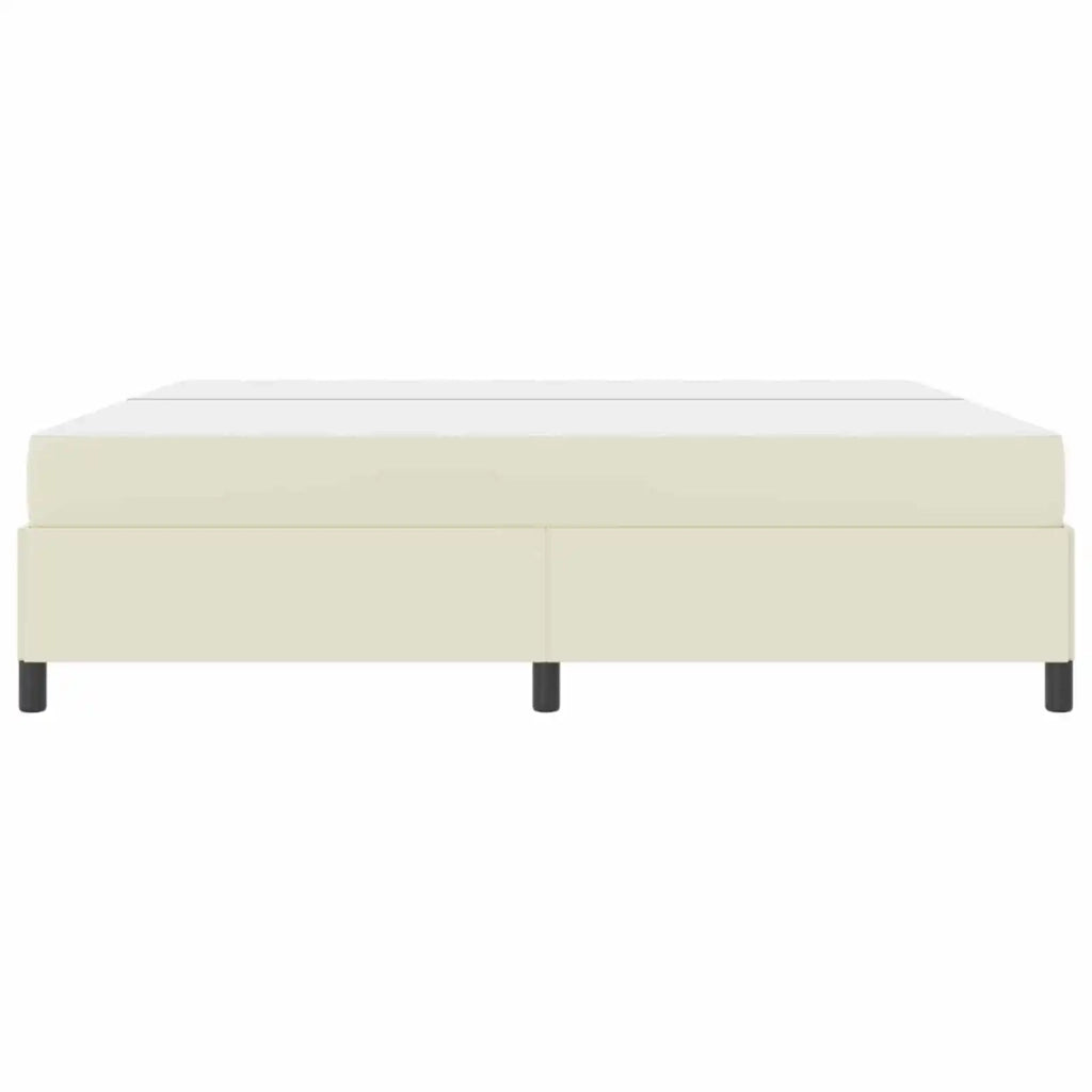 Struttura del letto con materasso Crema 200 x 200 cm Tessuto