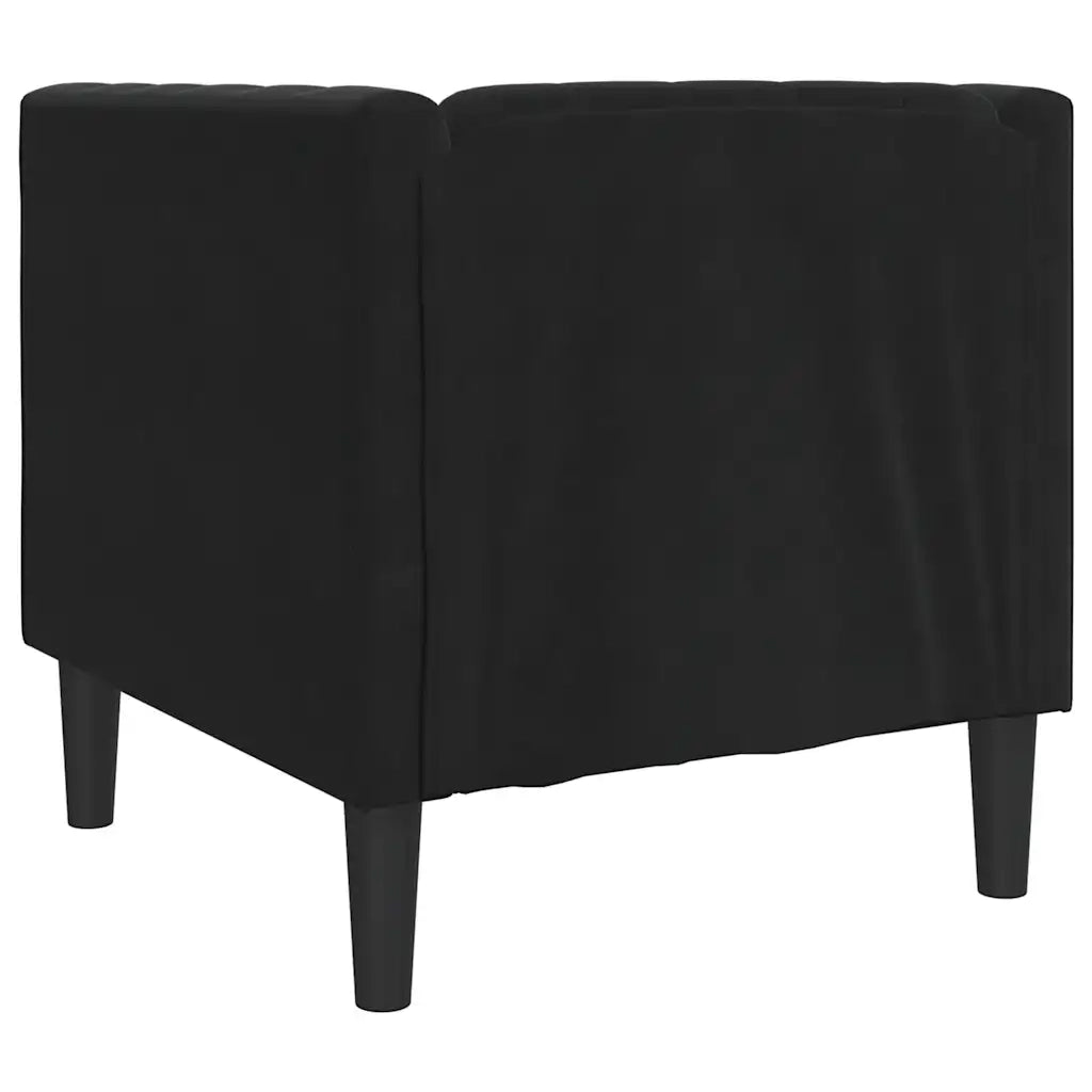 Divano Sedia-Poltrona Chesterfield Nera in Velluto