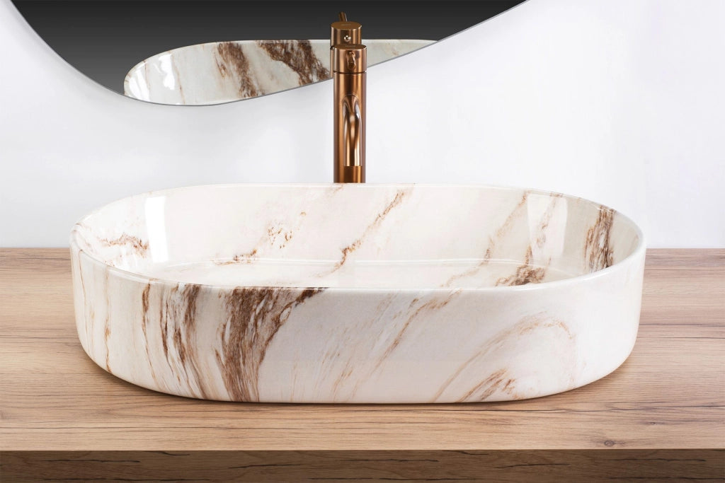 Lavabo Da Appoggio Rea Nadia 60 Marrone