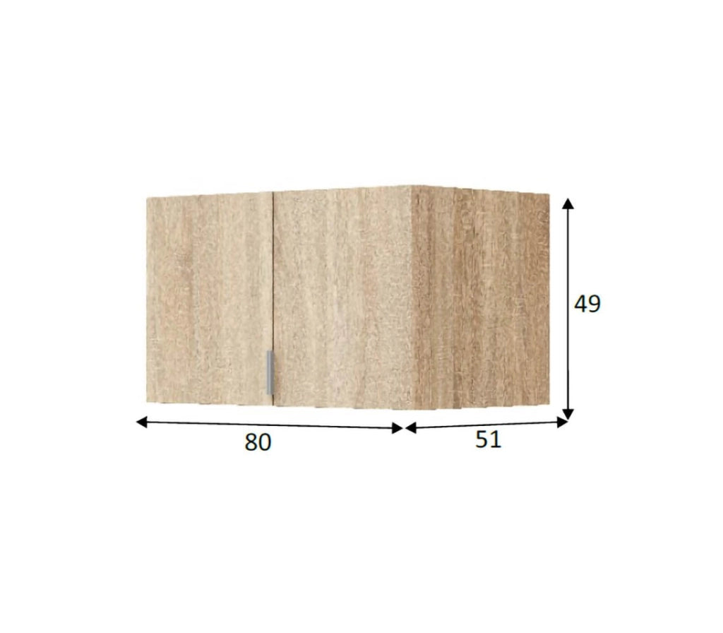 Carre, Armadio Multiuso 2 Ante un Ripiano, 51x49h cm Marrone Rovere