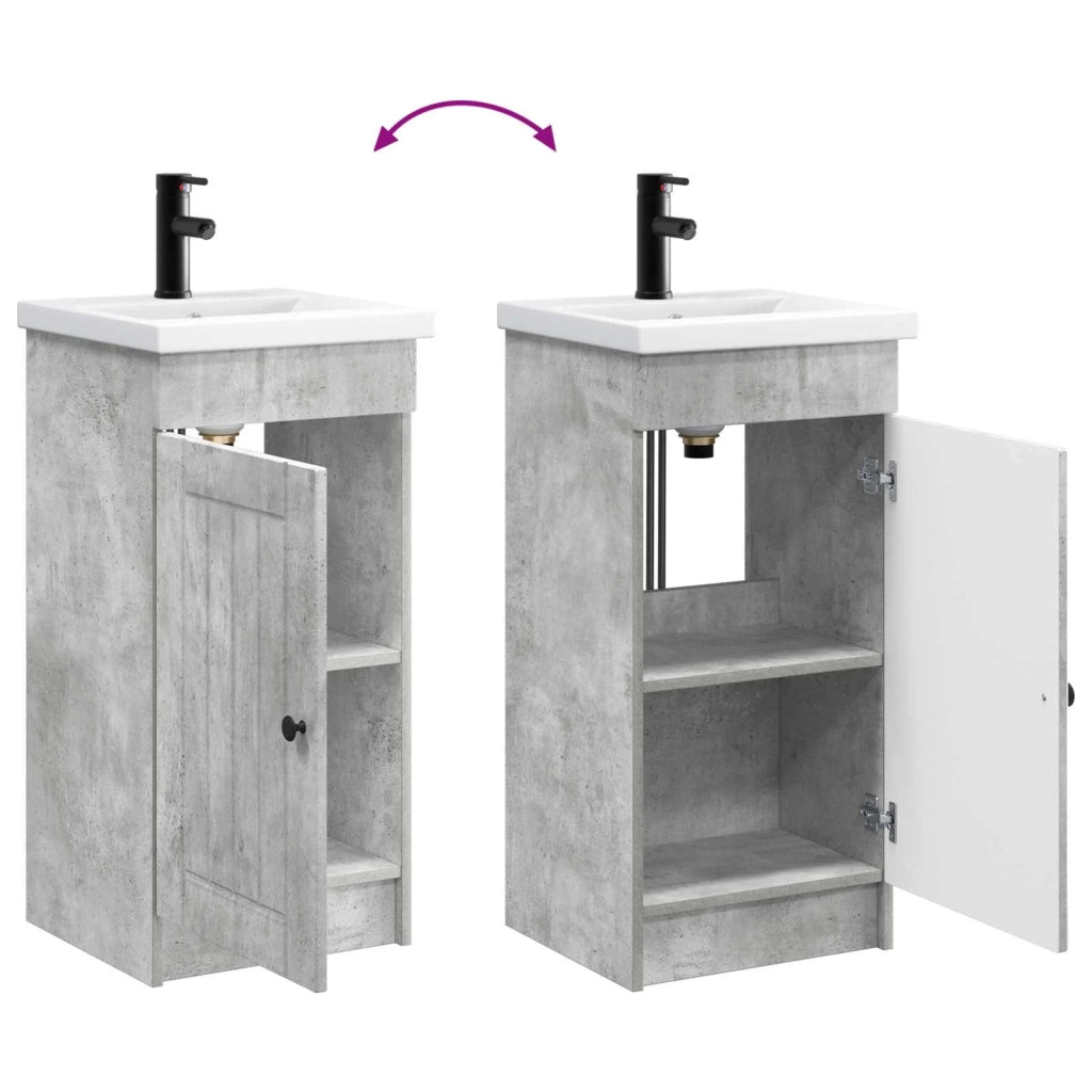Mobile da bagno con lavabo Grigio Cemento 42 x 40 x 84,5 cm 890027