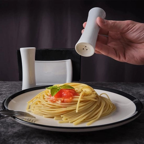 Set di scodelline ceramica per sale e pepe, design moderno per spezie, facile da riempire e riutilizzare dispensatore per erbe, set di scodelline, contenitore per erbe vintage retro per la cucina, sale e pepe.