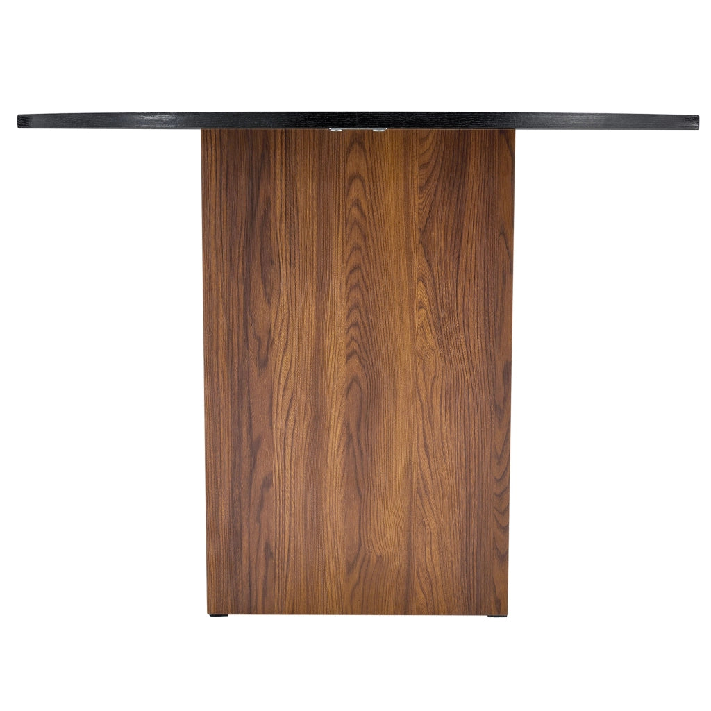 Tavolo da pranzo con vani aperti - per cucina e sala da pranzo - in MDF - nero e noce