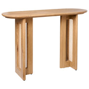 Tavolo console moderno in MDF con rattan 120 cm Mobili per corridoi Marrone chiaro