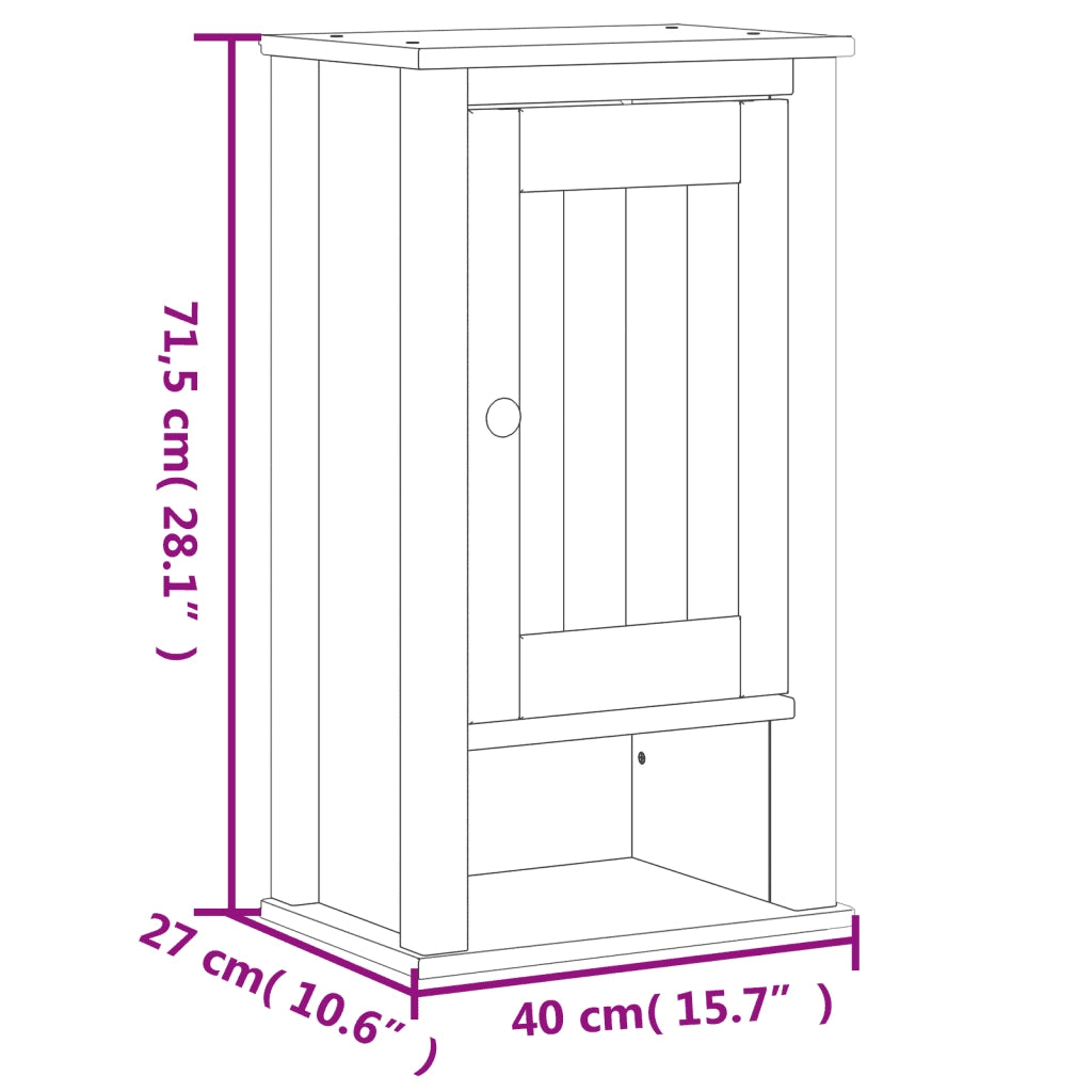 Set Mobili da Bagno 3 pz BERG Nero in Legno Massello di Pino 3206501