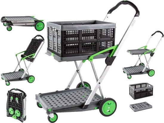 Carrello per spesa con ruote - Ripiegabile - Borsa per spesa rimovibile - Carrello per spesa portatile