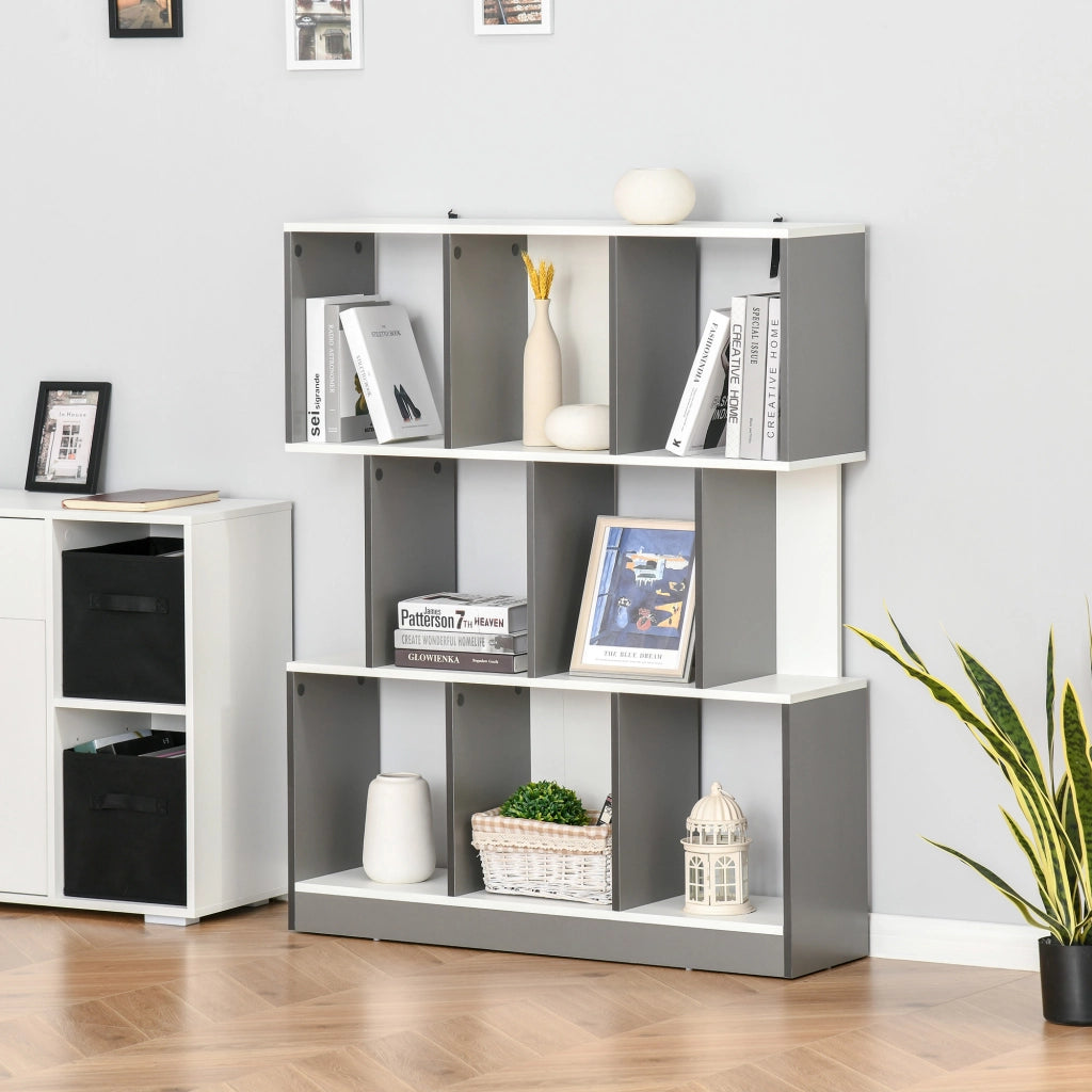 Libreria ¨C Zephmum ¨C Grigio Carbone Legno 100x24x124 cm