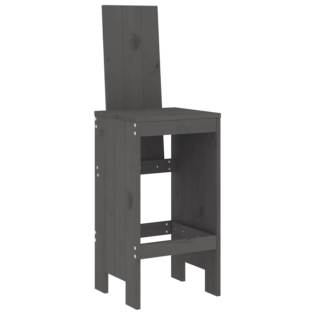 Set Bar da Giardino 7 pz Grigio in Legno Massello di Pino 3157783