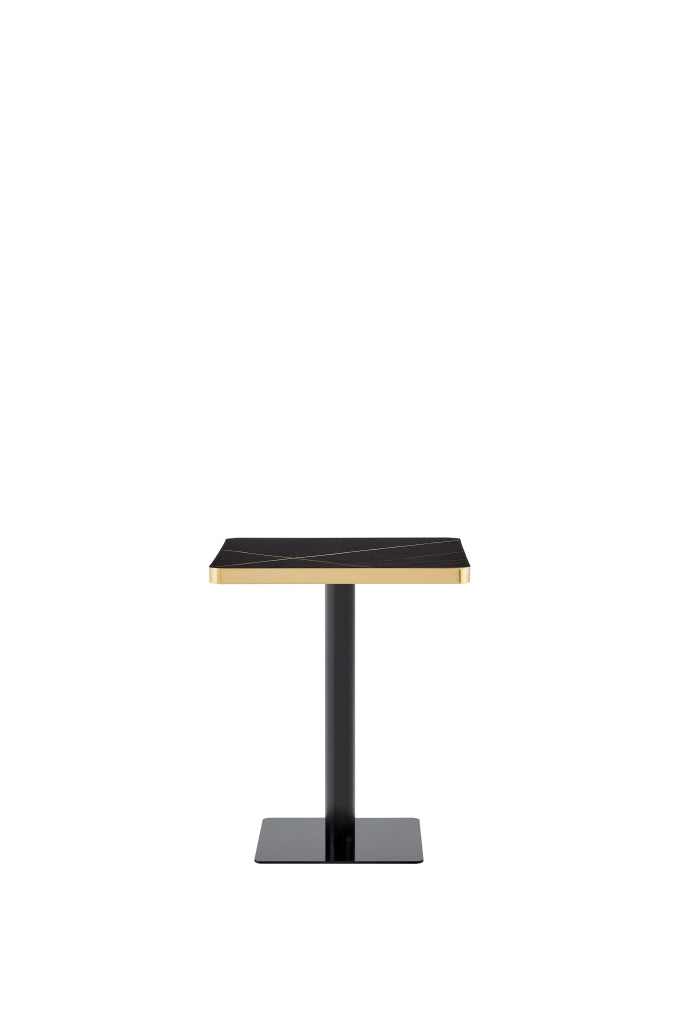 TAVOLO quadrato 60x60 cm MDF Nero struttura in metallo