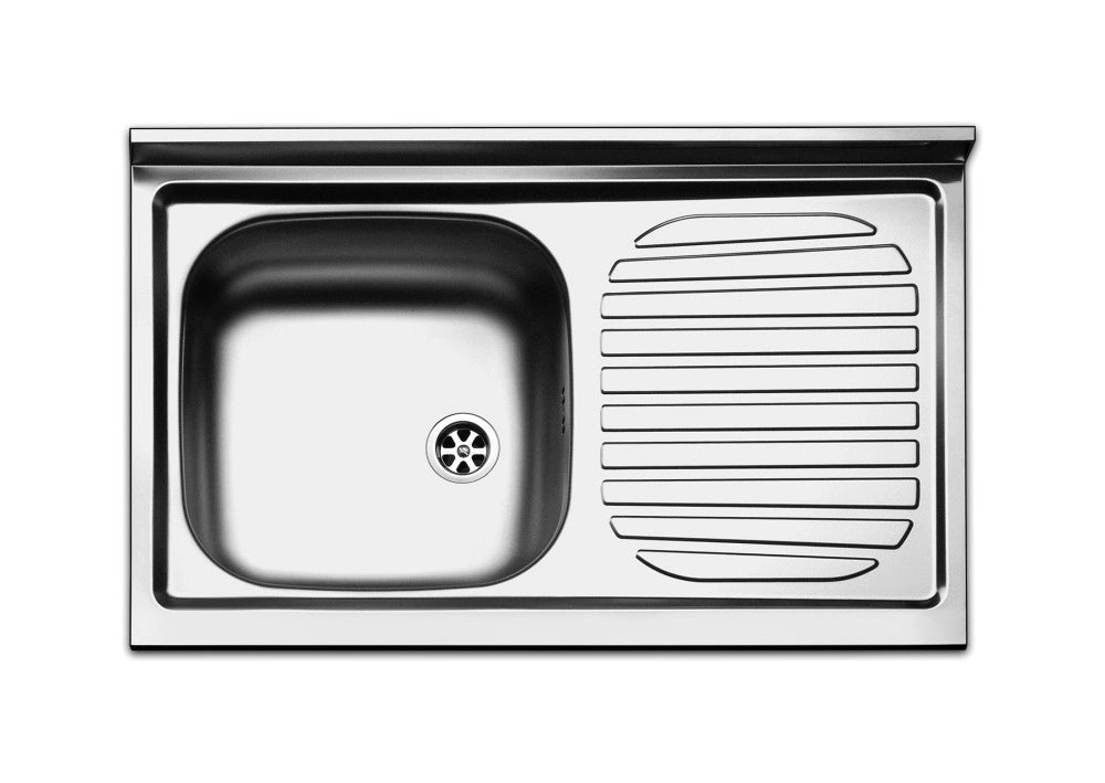 Lavello da appoggio in acciaio inox 1 vasca a sinistra dimensioni 80x50 cm pi801rpc apell