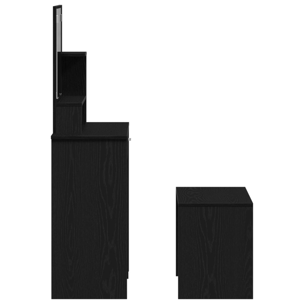 Set di Toeletta  Rovere Nero Legno Ingegnerizzato