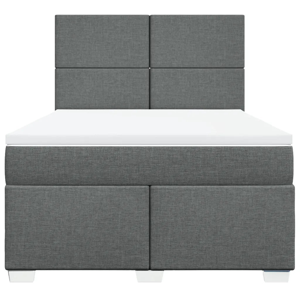 Giroletto a Molle con Materasso Grigio Scuro 140x190 cm Tessuto 3290477