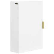 Pensile Mobile Bagno Sospeso con Anta Decorata 40x15x60 cm in MDF Bianco