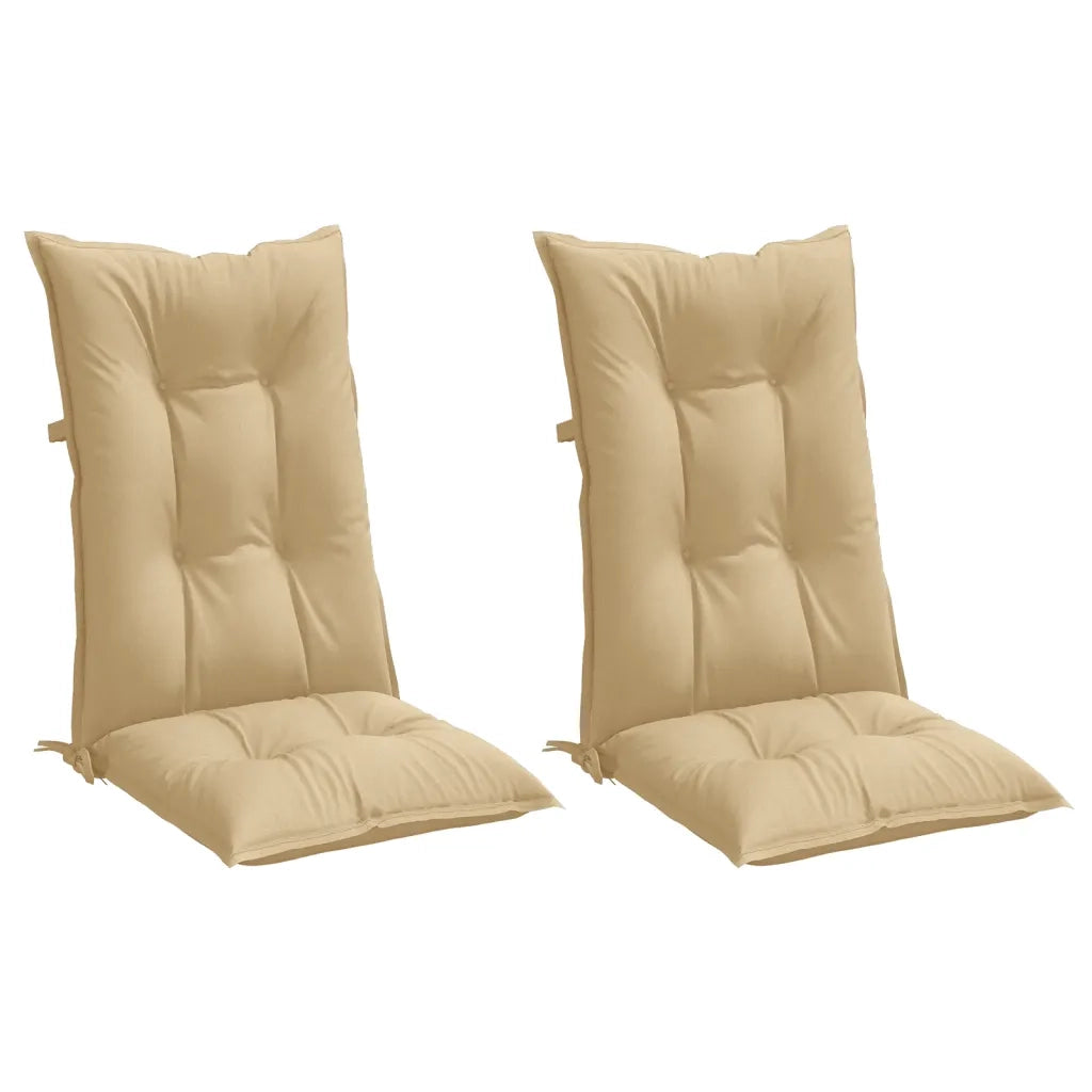 Cuscini Sedia Schiena Alta 2 Beige Mélange 120x50x7 Tessuto 4002355