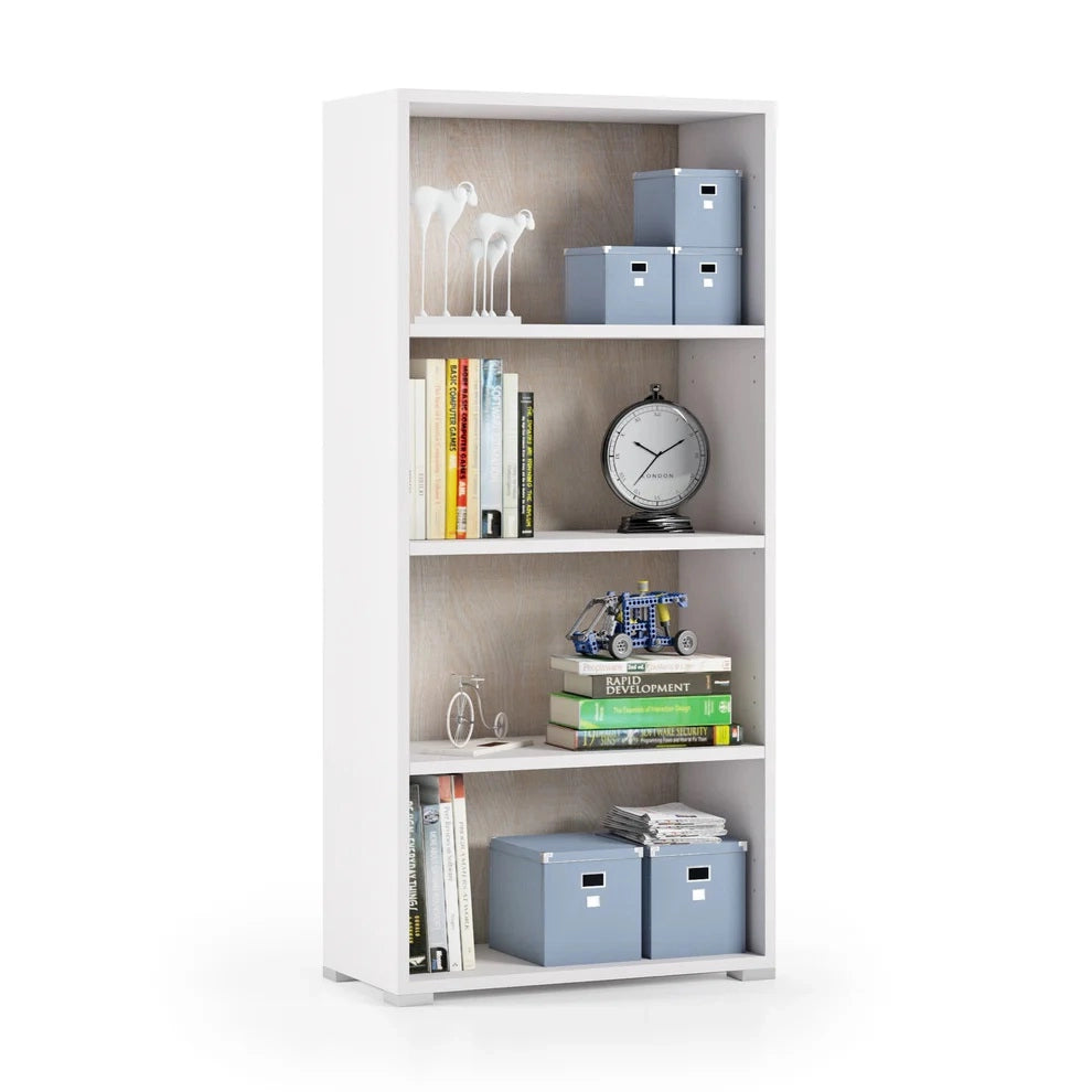 LIBRERIA BOOK 4 VANI 60X30XH120CM BIANCA/ROVERE.