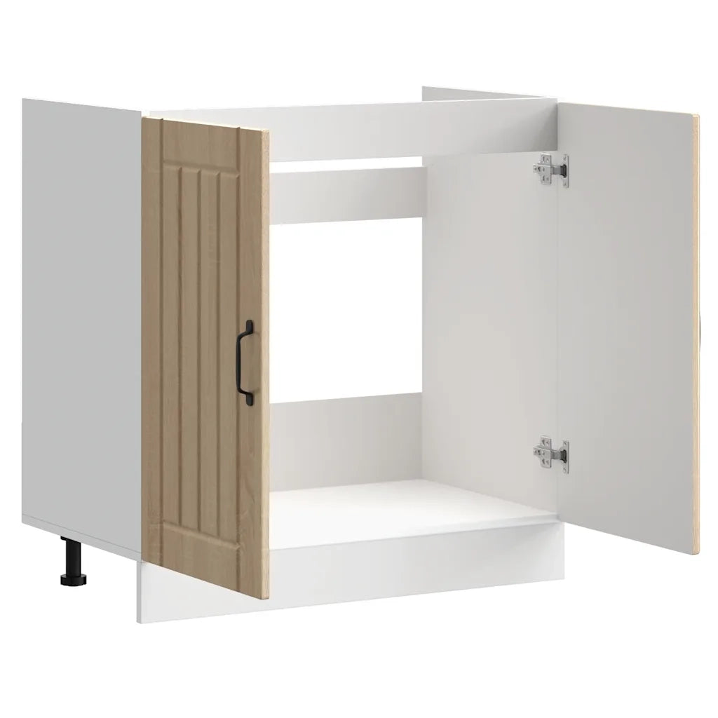Pensile da cucina | Mobile Base Lavello Lucca Rovere Sonoma in Legno Multistrato