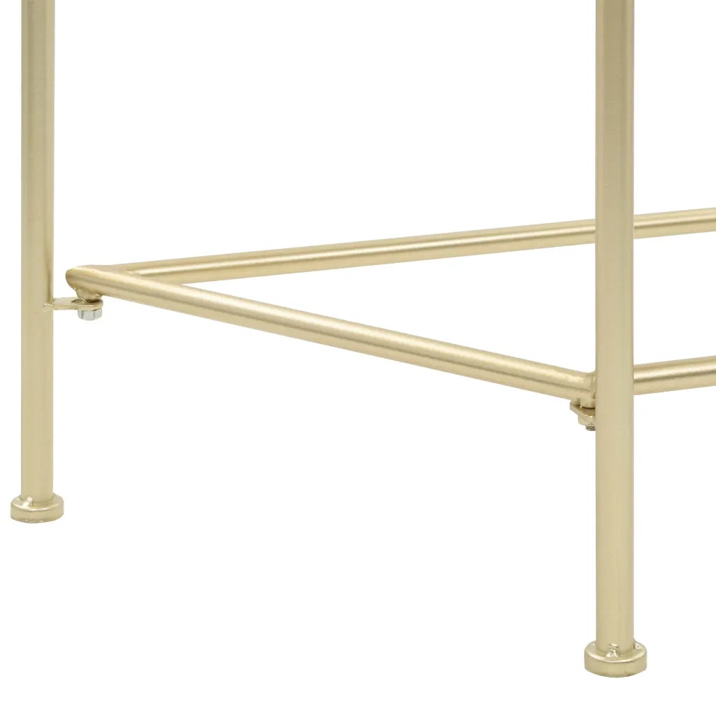 Tavolino | Tavolo laterale Vintage in Metallo 87x34x73 cm Oro