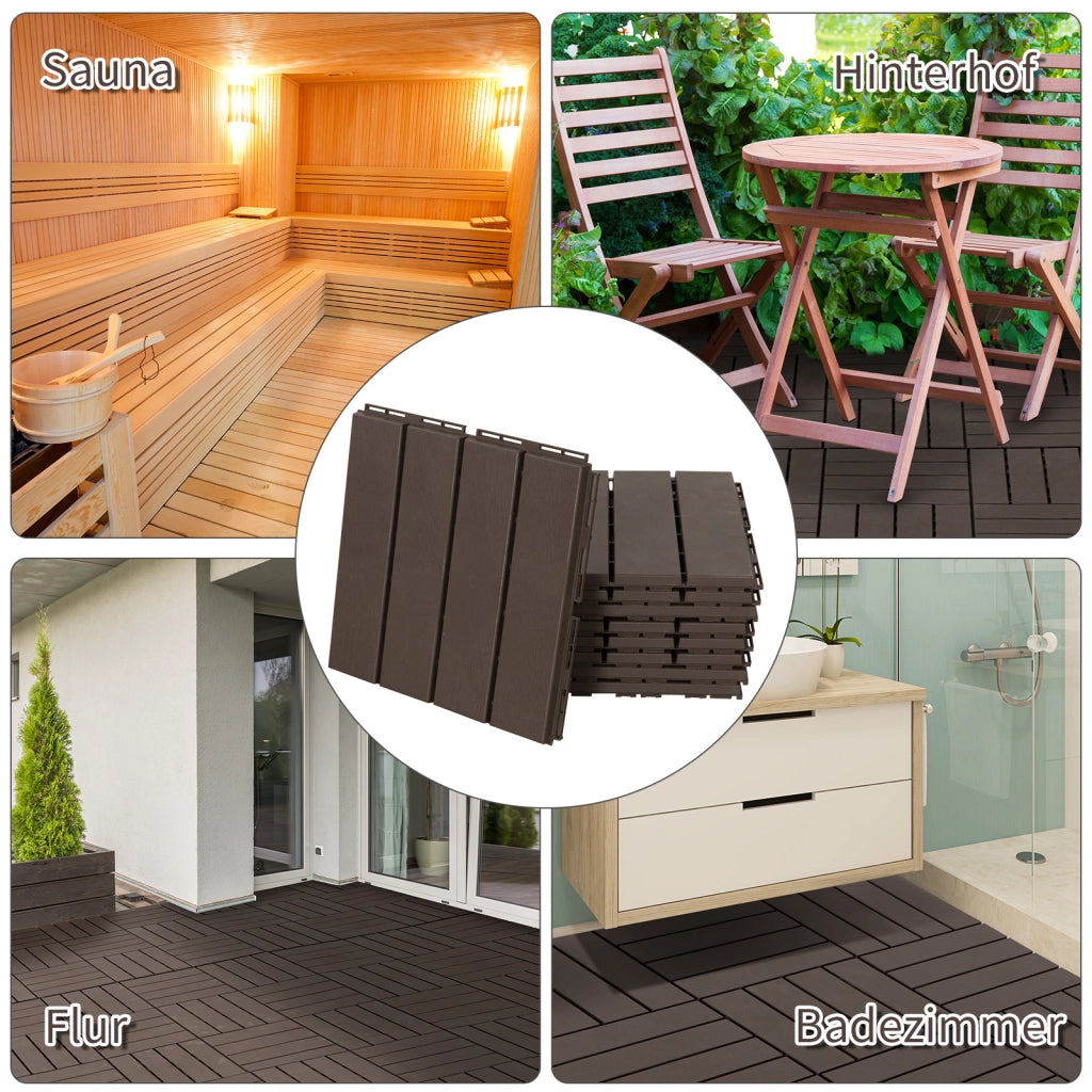 Pavimentazione per esterni ¨C zephmum ¨C 30x30 cm 9 pcs marrone