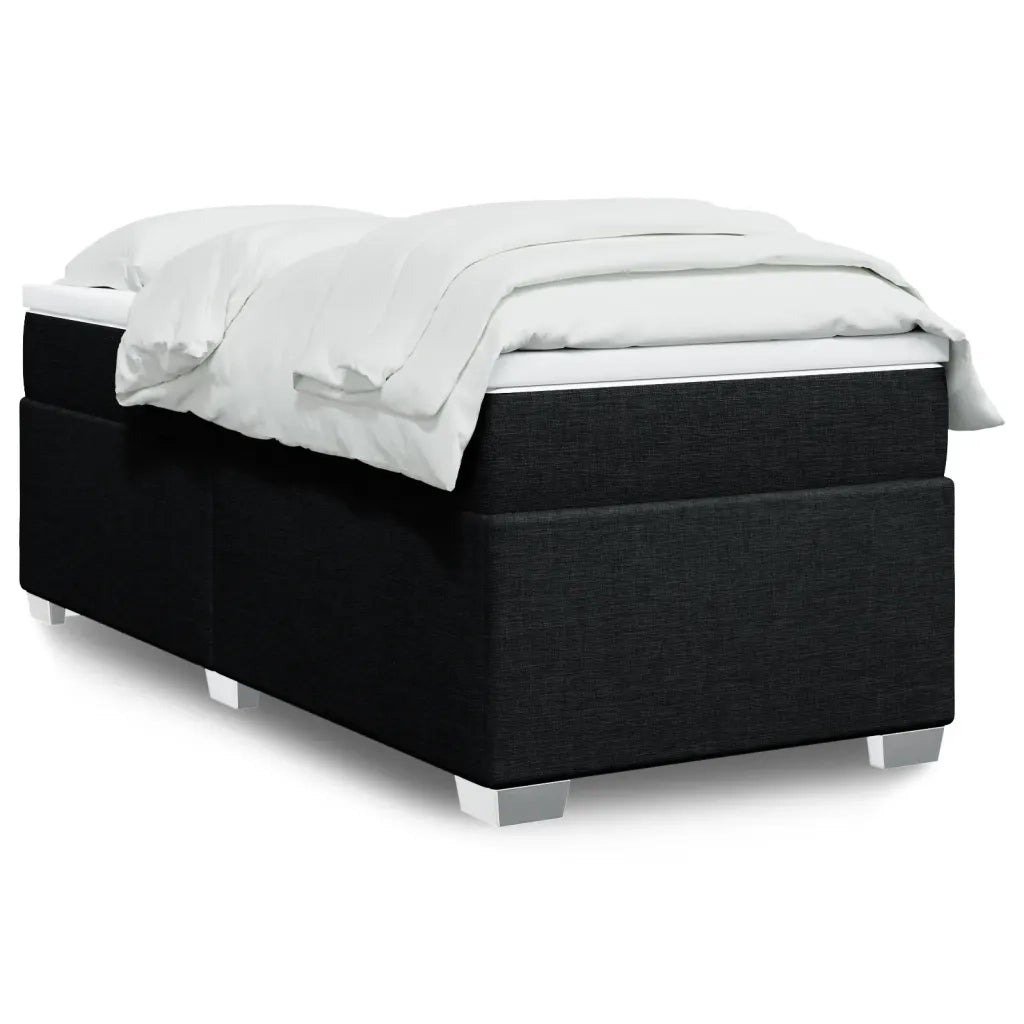 Giroletto a Molle con Materasso Nero 90x190 cm in Tessuto