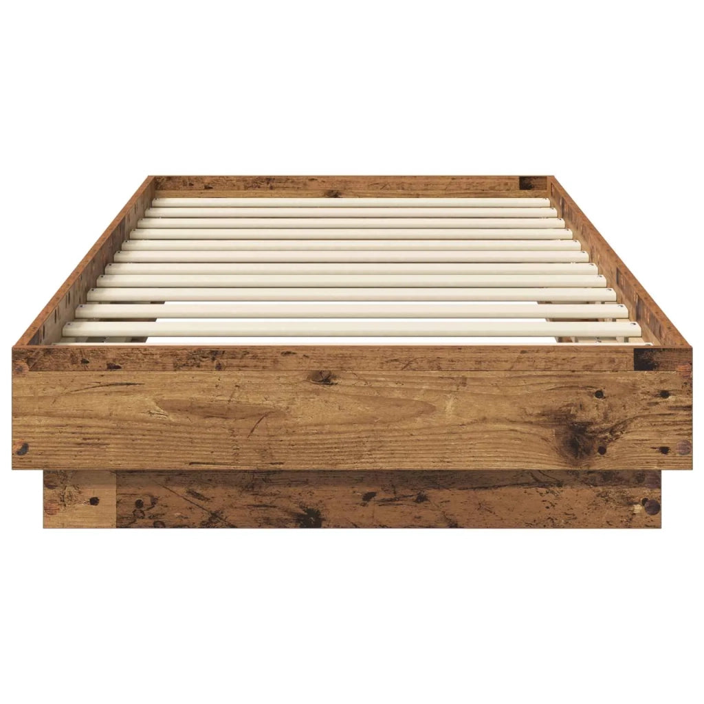 Letto con LED Legno antico 80 x 200 cm Legno ingegnerizzato