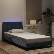 Giroletto con LED senza Materasso-Struttura Letto Hanko Grigio Scuro 100x200 cm in Velluto