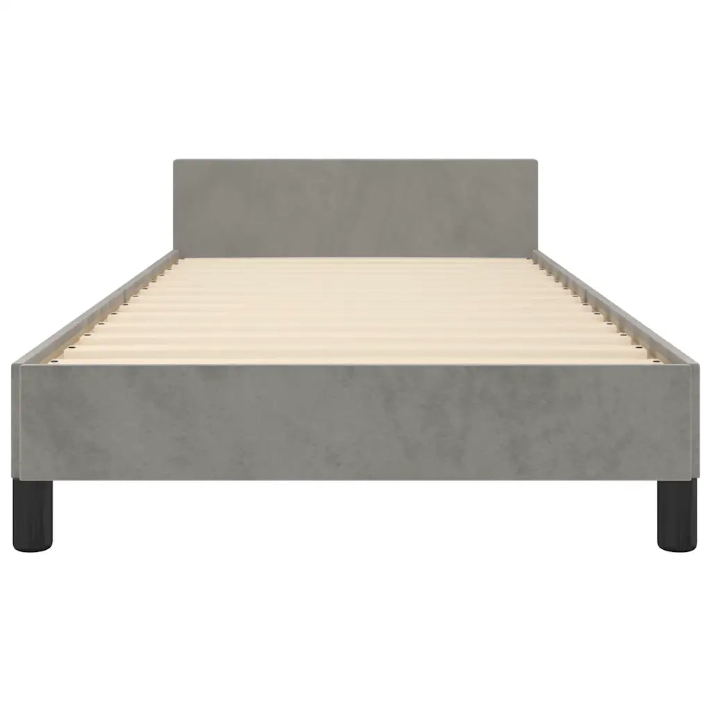 Letto singolo | Letto per adulti | Giroletto senza Materasso Grigio Chiaro 80x200 cm Velluto