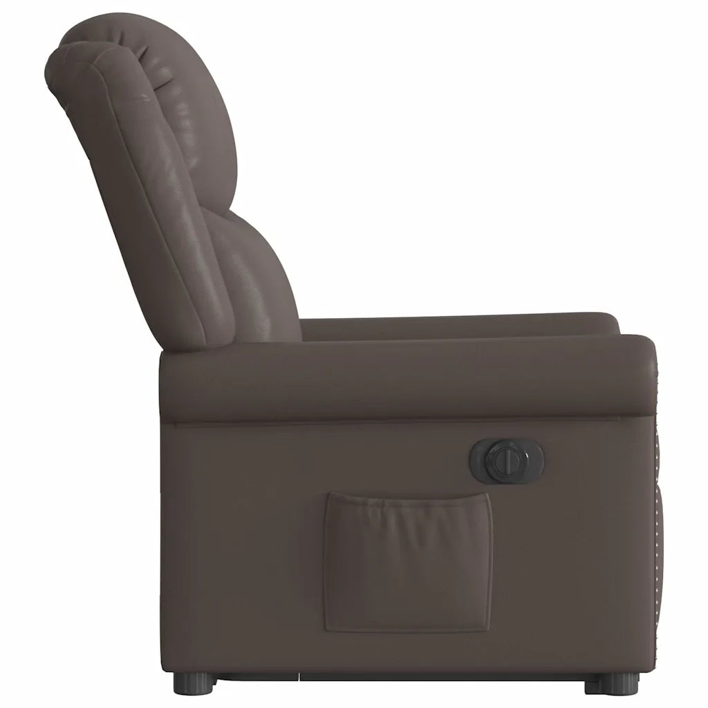 Poltrona Alzapersona Reclinabile Elettrica Marrone Similpelle 3303423