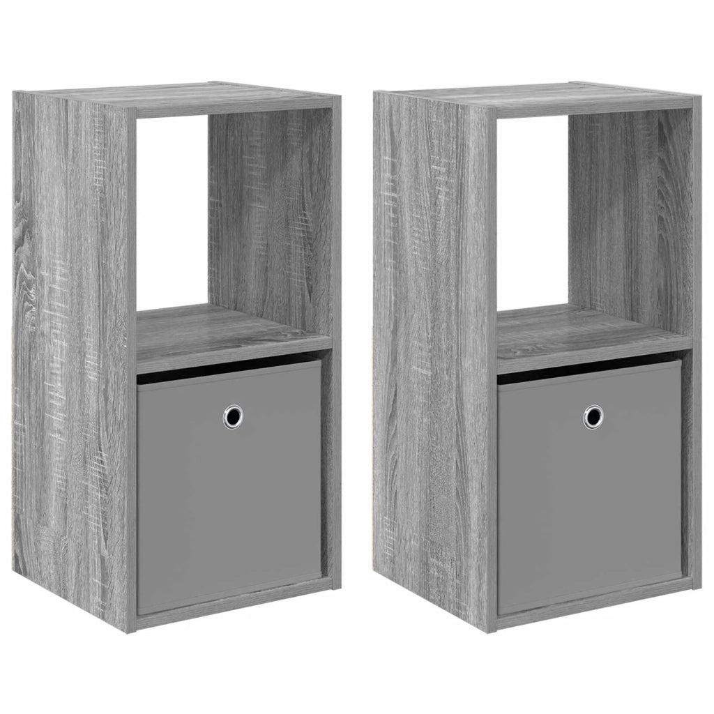 Comodino con cassetto 2 pcs Grigio Sonoma 35 x 32 x 68,5 cm 8000639