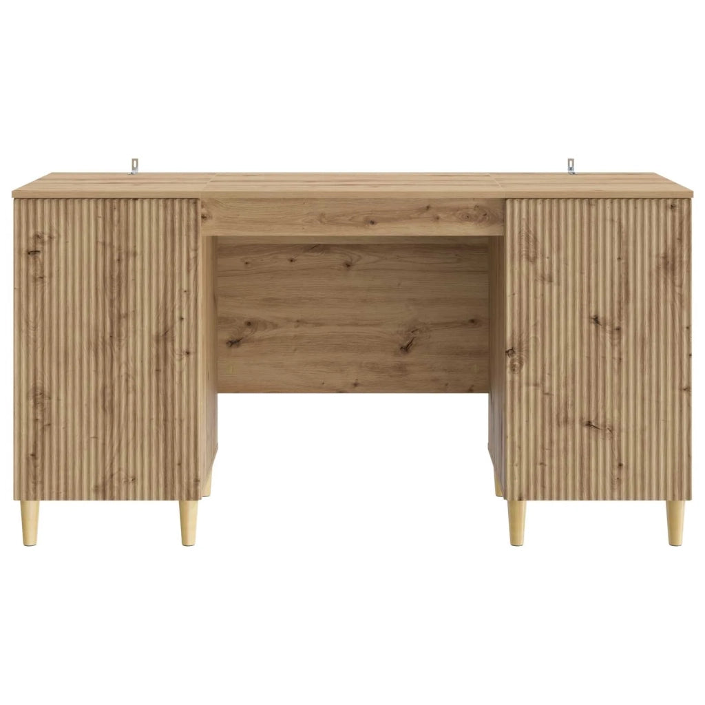Scrivania | Tavolo da Ufficio con lo scaffale Rovere Artigianale 142,5 x 50 x 75 cm