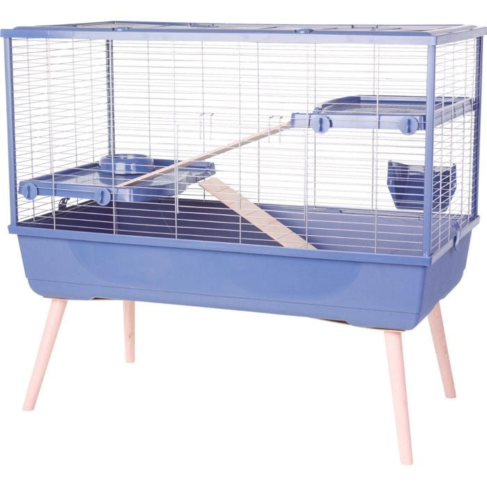 Gabbia rialzata per roditori - Zolux - Néolife - 2 livelli per conigli - 99 x 54 x 92 cm - Blu