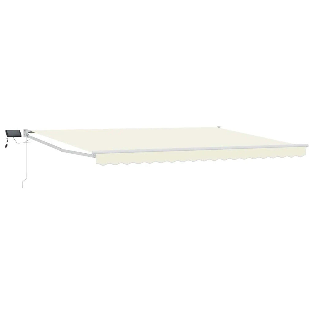 Tenda retrattile manuale con LED Crema e Bianco 4 × 3 m