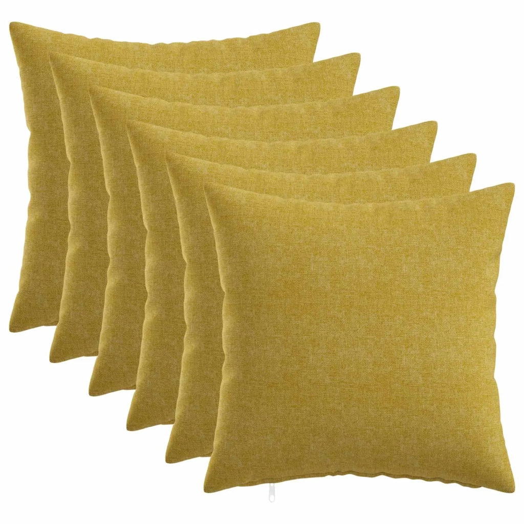Federa 6 pz HEERLEN Verde chiaro 50 x 50 cm Tessuto 910769