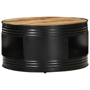 Tavolino Nero 68x68x36 cm in Legno Massello di Mango Grezzo 321931