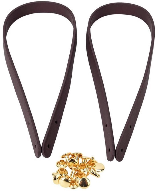 Manubri da presa 65 cm - Manubri in pelle - Cinghia di sostituzione - Installazione facile - Set - Viti a chiodo - Manubri di presa