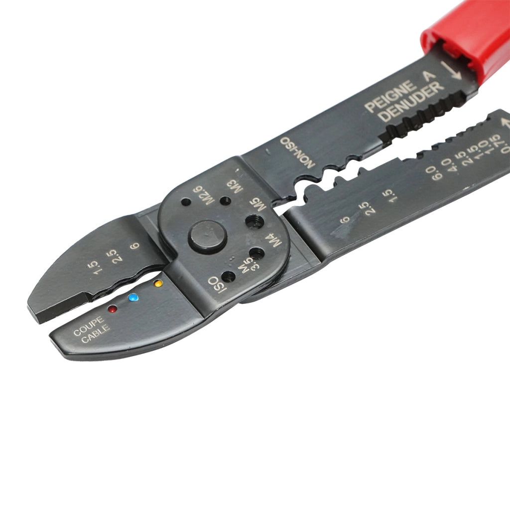 Pinza per crimpare e spelare cavi elettrici 0,75-6 mm