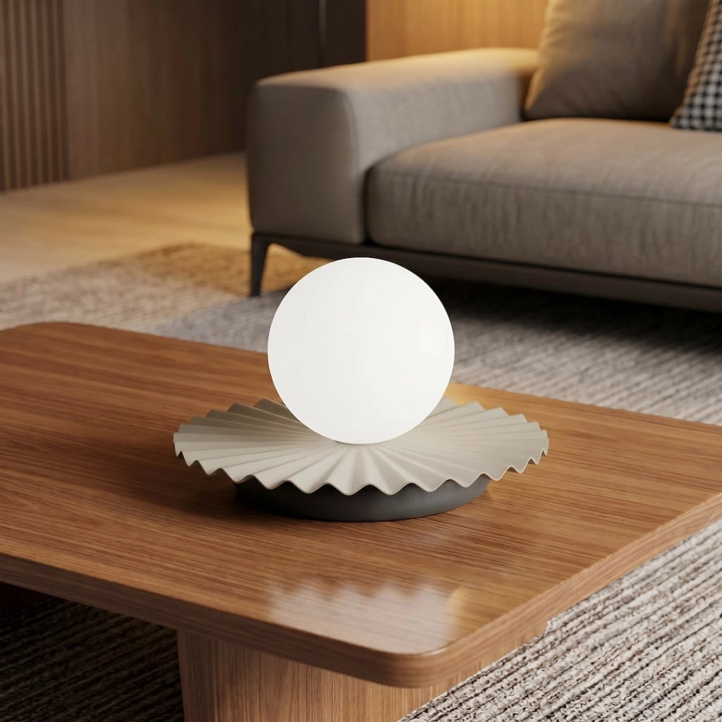 Lampada da tavolo UMBRA beige vetro ondulato 1xG9 Emibig
