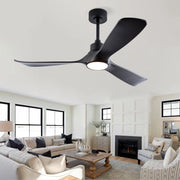 Ventilatore da soffitto nero 52 pollici con luce e telecomando, motore DC reversibile, 3 temperature, moderno interni/esterni, camere e soggiorni