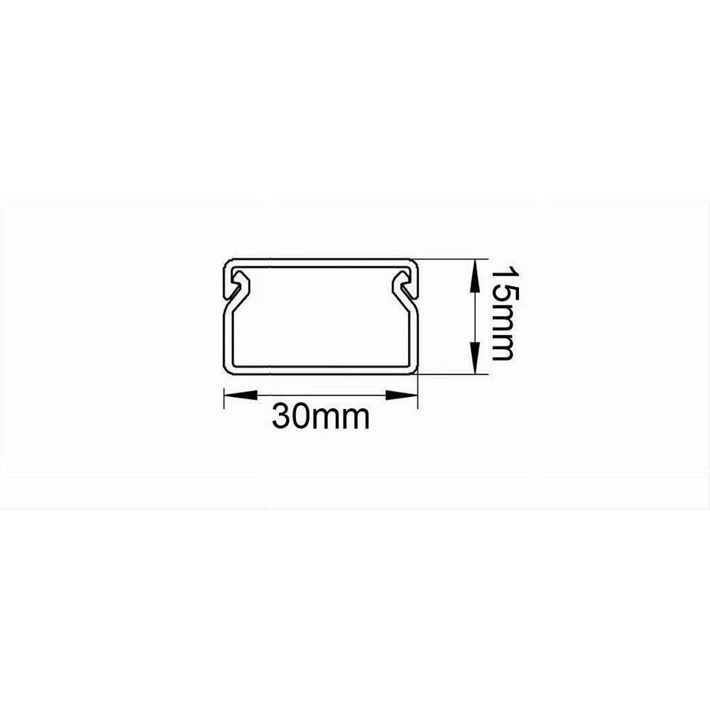 Trade Shop - 10 Pz Profili Canalina Passacavi Con Biadesivo In Pvc Colore Bianco 2 Mt 30x15mm -