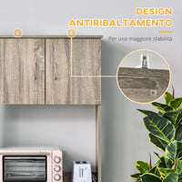 Easycomfort Credenza Moderna per Cucina o Sala da Pranzo, Mobile Buffet con Armadietti e Cassetti in Legno, Grigio, 71x41x178cm