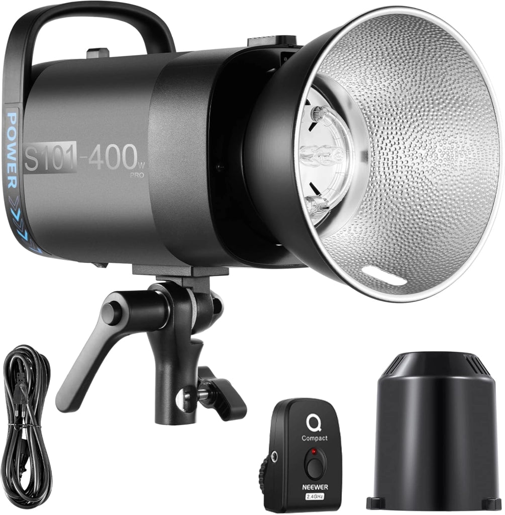Q6 Flash da Studio Esterno TTL 2.4G 600Ws, Controllo App, 1/1 a 1/512, HSS 1/8000s Batteria 3000mAh, Luce Strobo con Lampada Pilota LED Bicolore 30W/400 Flash a Piena Potenza/Riciclo 0,01-0,9s