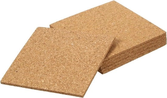 Set di 6 piastrelle di legno di corteccia autoadesive per progetti di fai da te - Corteccia quadrata - Dimensioni 8 x 9 x 8 cm